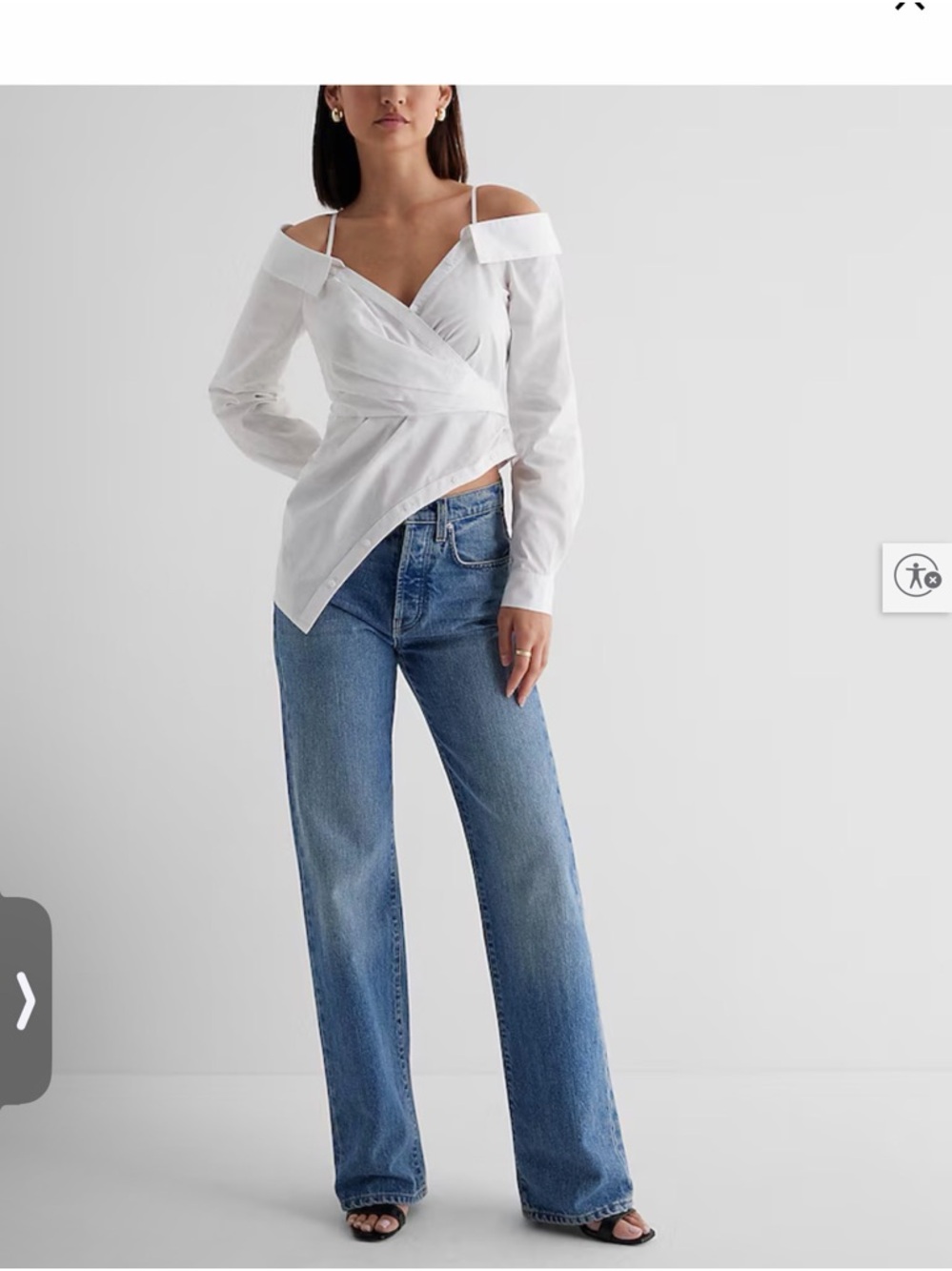 Express White Button-Up Collared Shirt